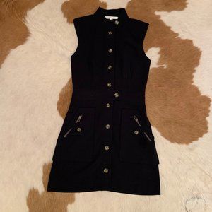 Veronica Beard Leigh ModButton-Down Crepe Dress